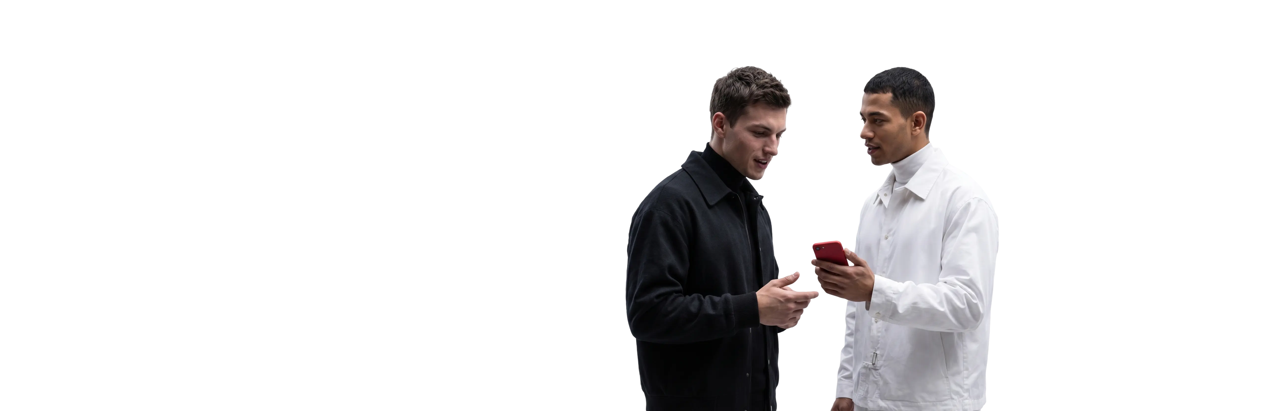 people using mobile trading app on smartphones